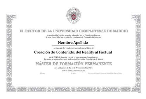 DIPLOMA Creacion de Contenido del Reality al Factual